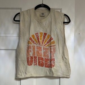 Comfort Colors Cream Muscle Tee with Orange and Red Graphic